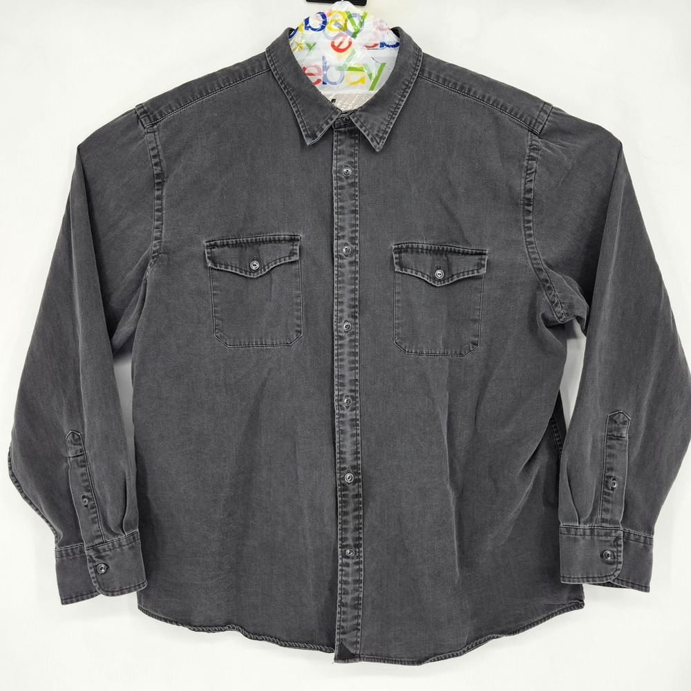 UNTUCKit Shirt Mens XXL Black Button Up Long Sleeve‎ Casual Edgewood Cotton